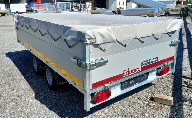 Eduard Hochlader 311x160 2000kg mit Aufsatzbordwände fix und Flachplane