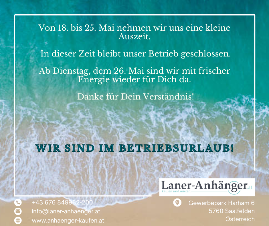 Betriebsurlaub Mai 2026